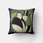 ヴィンテージ野菜トッパーのラベル、アールデコロマンス クッション (裏面)