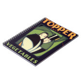 ヴィンテージ野菜トッパーのラベル、アールデコロマンス ノートブック (左側)