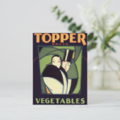 ヴィンテージ野菜トッパーのラベル、アールデコロマンス ポストカード (スタンド正面)