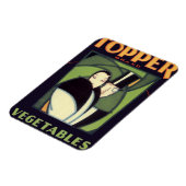 ヴィンテージ野菜トッパーのラベル、アールデコロマンス マグネット (左側)