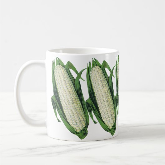 ヴィンテージ野菜ホワイトコーンオンザコブ コーヒーマグカップ (左)
