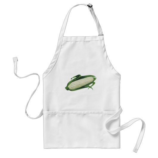 ヴィンテージ野菜ホワイトコーンオンザコブ スタンダードエプロン (正面)