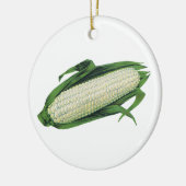 ヴィンテージ野菜ホワイトコーンオンザコブ セラミックオーナメント (左)