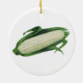 ヴィンテージ野菜ホワイトコーンオンザコブ セラミックオーナメント (裏面)