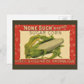 ヴィンテージ野菜ラベルアート、そのような砂糖コーンなし ポストカード (正面/裏面)