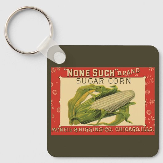 ヴィンテージ野菜ラベルアート、なし砂糖コーン キーホルダー (正面)