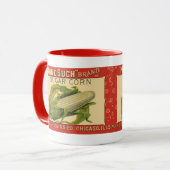 ヴィンテージ野菜ラベルアート、なし砂糖コーン マグカップ (正面左)