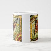 ヴィンテージ野菜ラベルアート、バタフライブランド豆 ジャンボコーヒーマグカップ (正面)