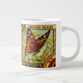 ヴィンテージ野菜ラベルアート、バタフライブランド豆 ジャンボコーヒーマグカップ (右)