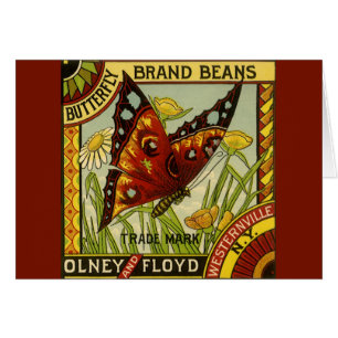 ヴィンテージ野菜ラベルアート、Butterfly Brand 豆