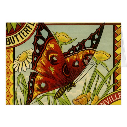ヴィンテージ野菜ラベルアート、Butterfly Brand 豆 (正面横)
