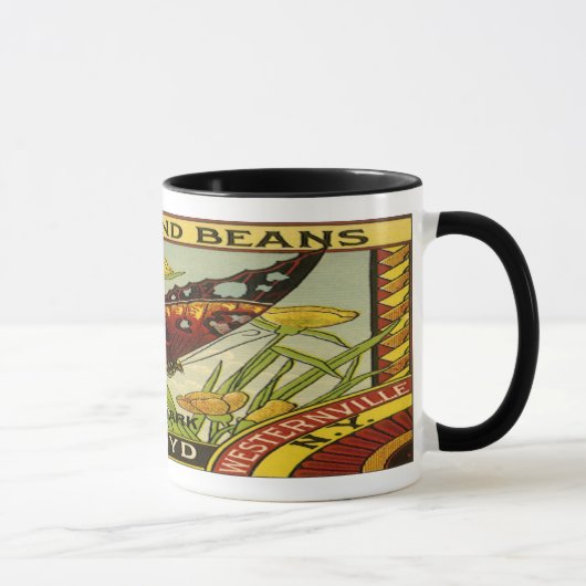 ヴィンテージ野菜ラベル – 豆 マグカップ (右)