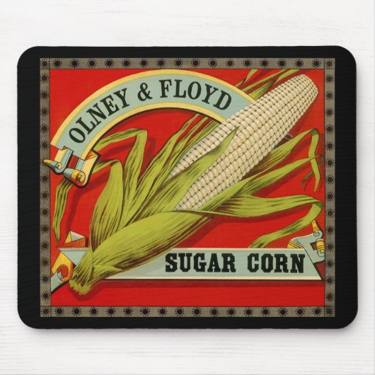 ヴィンテージ野菜ラベル Olney & Floyd スイートコーン マウスパッド (正面)