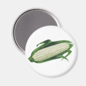 ヴィンテージ野菜白トウモロコシオンザコブ マグネット (正面/裏面)