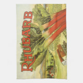 ヴィンテージ野菜缶ラベルアートルバーブファーム キッチンタオル (縦)