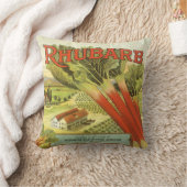 ヴィンテージ野菜缶ラベルアートルバーブファーム クッション (ブランケット)
