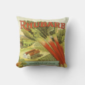 ヴィンテージ野菜缶ラベルアートルバーブファーム クッション (正面)