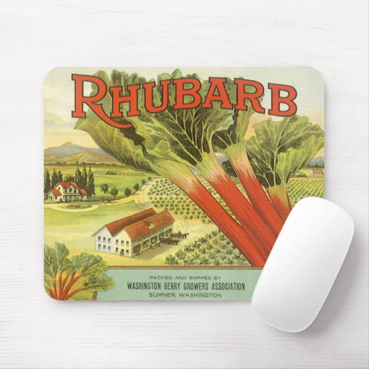 ヴィンテージ野菜缶ラベルアートルバーブファーム マウスパッド (マウス)