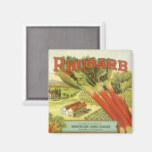 ヴィンテージ野菜缶ラベルアートルバーブファーム マグネット (正面/裏面)