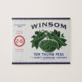 ヴィンテージ野菜缶ラベルアート, ウィンサムエンドウ豆 ジグソーパズル (横)