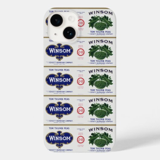 ヴィンテージ野菜缶ラベルアート, ウィンサムエンドウ豆 Case-Mate iPhoneケース (裏面)