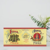 ヴィンテージ野菜缶ラベル芸術、イオナブランドエンドウ (スタンド正面)