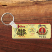 ヴィンテージ野菜缶ラベル芸術、イオナブランドエンドウ キーホルダー (裏面)