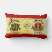 ヴィンテージ野菜缶ラベル芸術、イオナブランドエンドウ ランバークッション (裏面)