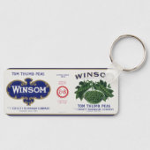 ヴィンテージ野菜缶ラベル芸術、ウインソムエンドウ キーホルダー (正面)