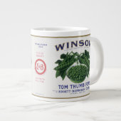 ヴィンテージ野菜缶ラベル芸術、ウインソムエンドウ ジャンボコーヒーマグカップ (正面右)