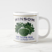 ヴィンテージ野菜缶ラベル芸術、ウインソムエンドウ ジャンボコーヒーマグカップ (右)