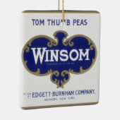 ヴィンテージ野菜缶ラベル芸術、ウインソムエンドウ セラミックオーナメント (右)