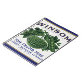 ヴィンテージ野菜缶ラベル芸術、ウインソムエンドウ ノートブック (左側)