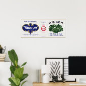 ヴィンテージ野菜缶ラベル芸術、ウインソムエンドウ ポスター (ホームオフィス)