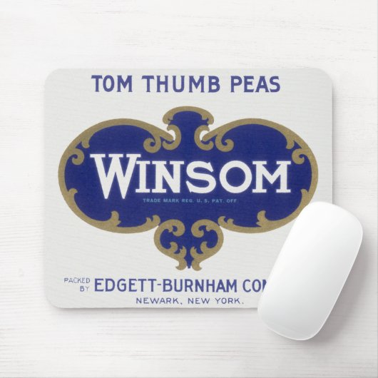 ヴィンテージ野菜缶ラベル芸術、ウインソムエンドウ マウスパッド (マウス)