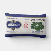 ヴィンテージ野菜缶ラベル芸術、ウインソムエンドウ ランバークッション (裏面)