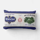 ヴィンテージ野菜缶ラベル芸術、ウインソムエンドウ ランバークッション (正面)