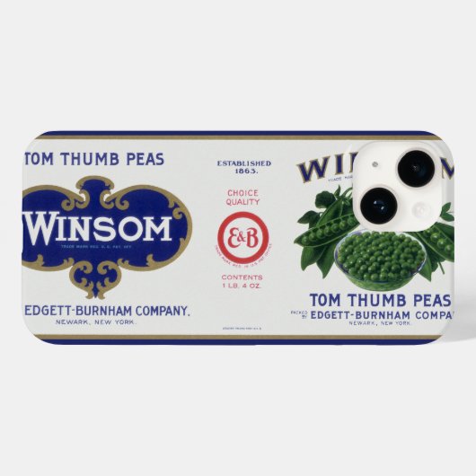 ヴィンテージ野菜缶ラベル芸術、ウインソムエンドウ Case-Mate iPhoneケース (裏面 (横))