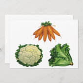 ヴィンテージ野菜；ニンジン、カリフラワー、レタス (正面/裏面)