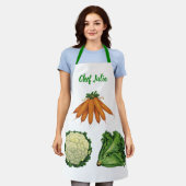 ヴィンテージ野菜;ニンジン、カリフラワー、レタス エプロン (着用した状態)