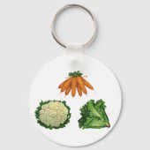 ヴィンテージ野菜；ニンジン、カリフラワー、レタス キーホルダー (正面)