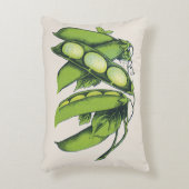ヴィンテージ野菜；リマ豆オーガニック、農作物 アクセントクッション (正面(垂直))