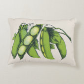 ヴィンテージ野菜；リマ豆オーガニック、農作物 アクセントクッション (裏面)