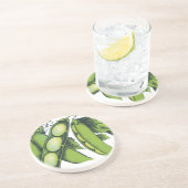 ヴィンテージ野菜;リマ豆オーガニック、農作物 コースター (側面)