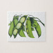 ヴィンテージ野菜;リマ豆オーガニック、農作物 ジグソーパズル (横)