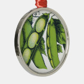 ヴィンテージ野菜;リマ豆オーガニック、農作物 メタルオーナメント (右)