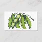 ヴィンテージ野菜；リマ豆オーガニック、農作物 名刺 (裏面)