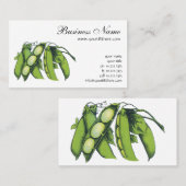 ヴィンテージ野菜；リマ豆オーガニック、農作物 名刺 (正面/裏面)