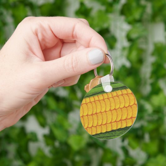 ヴィンテージ野菜；黄色トウモロコシのコブ キーホルダー (手)