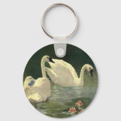 ヴィンテージ野鳥ビクトリアン白鳥 キーホルダー (正面)